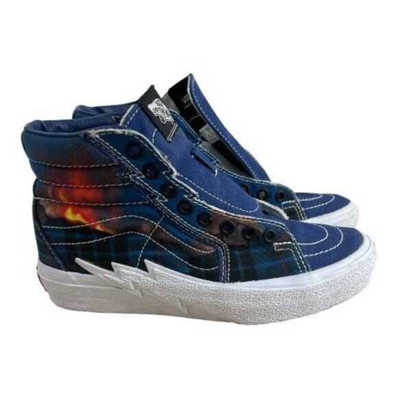 VANS Sk8 Hi Bolt Big Reveal Volcano Blue High Top Sneakers Kids Men 3.5 Women 5 - Picture 2 of 11